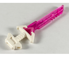 Minifigure, Weapon Sword with Wide Pommel and Molded Trans-Dark Pink Serrated Blade Pattern (Ninjago Key-Tana)