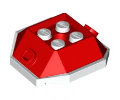 Shell with 2 Bar Hollows, 4 Studs Inside and Hole with Red Pattern