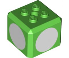 Brick, Modified Cube, 4 Studs on Top with White Circles Pattern on Four Sides