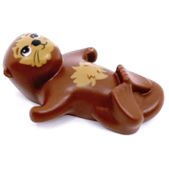 Otter, Friends, Lying with Black Nose and Medium Nougat Fur Pattern