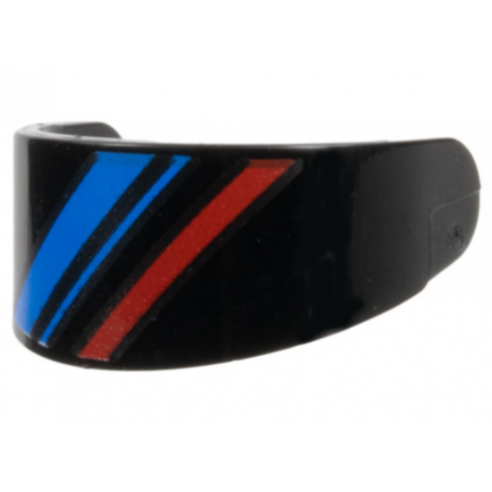 Minifigure, Visor Standard with Blue and Red Diagonal Stripes Pattern