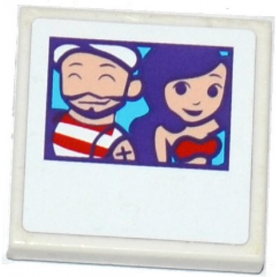 Tile 2 x 2 with Sailor and Friends Female Photo Pattern (Sticker) - Set 41129