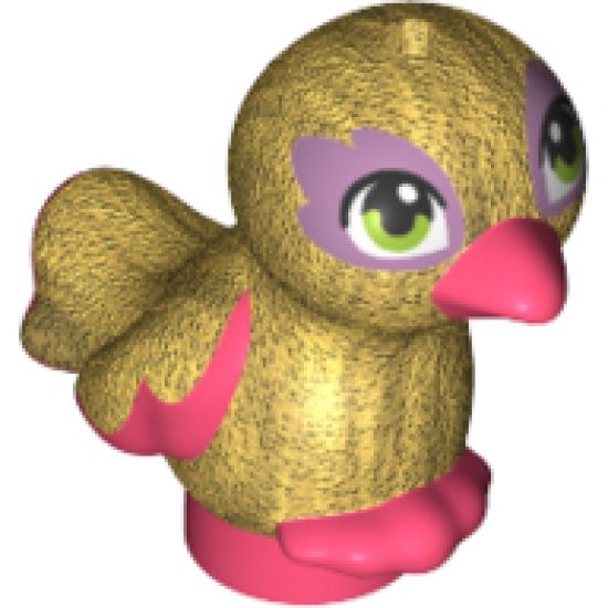 Animal, Air Bird Friends / Elves, Feet Joined with Pearl Gold Body and Lime Green Eyes Pattern