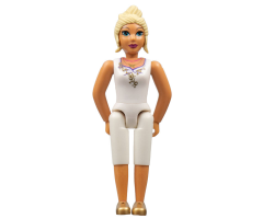 Belville Female - White Top with Dark Purple Flower Neckline, Light Yellow Hair