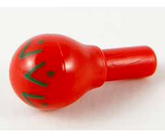 Minifigure, Utensil Maraca with Green Geometric Pattern - Wide Print