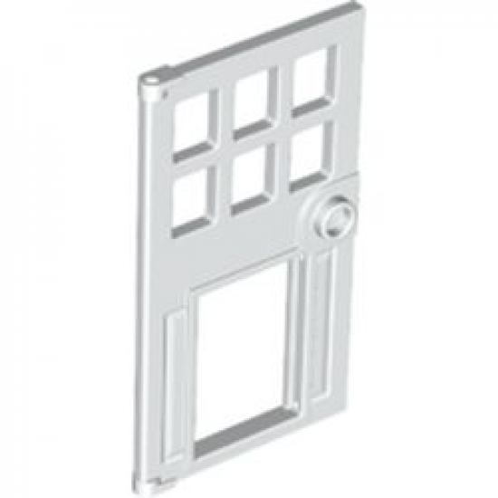 Door 1 x 4 x 6 with 6 Panes, Stud Handle, and Hole for Pet Flap