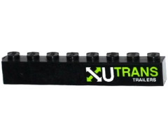 Brick 1 x 8 with White and Lime Arrows and 'U TRANS TRAILERS' Pattern Model Right Side (Sticker) - Set 60085