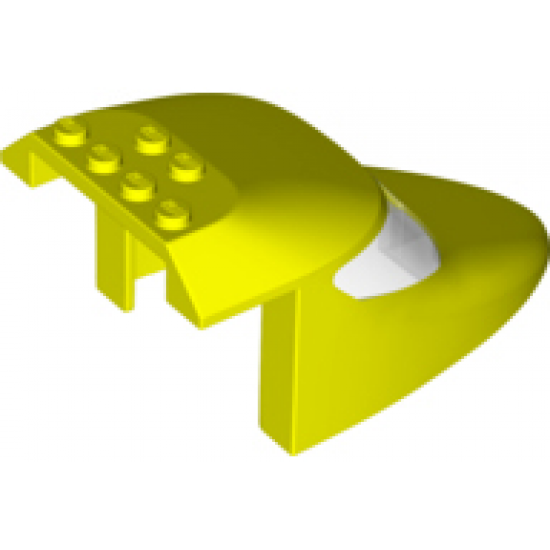 Aircraft Fuselage Forward Top Curved 6 x 10 x 4 with 2 Window Panes with Molded Trans-Clear Glass Pattern