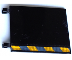 Flag 6 x 5 with Dark Bluish Gray and Yellow Danger Stripes and Tire Marks Pattern Model Left Side (Sticker) - Set 42106