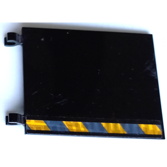 Flag 6 x 5 with Dark Bluish Gray and Yellow Danger Stripes and Tire Marks Pattern Model Left Side (Sticker) - Set 42106