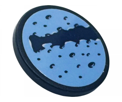 Road Sign 2 x 2 Round with Clip with Bright Light Blue Planet Pattern (Sticker) - Set 41713