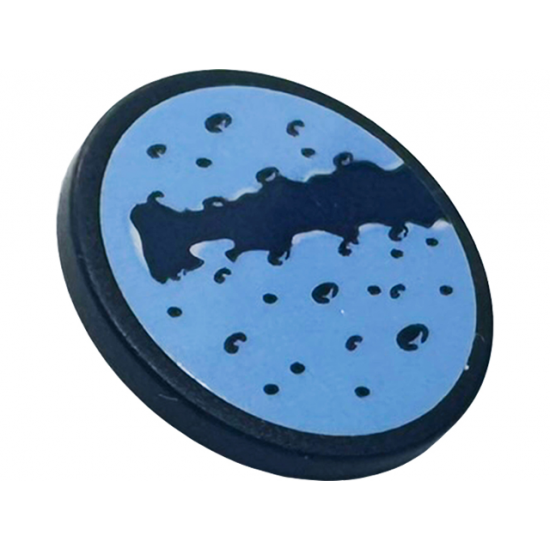 Road Sign 2 x 2 Round with Clip with Bright Light Blue Planet Pattern (Sticker) - Set 41713