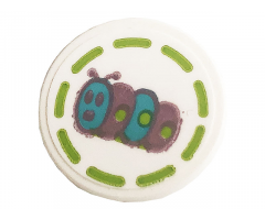 Road Sign 2 x 2 Round with Clip with Caterpillar Pattern (Sticker) - Set 41256