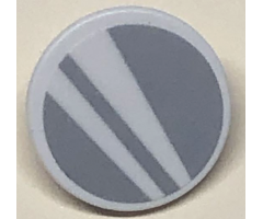 Road Sign 2 x 2 Round with Clip with Silver Mirror and White Stripes Pattern (Sticker) - Set 41684