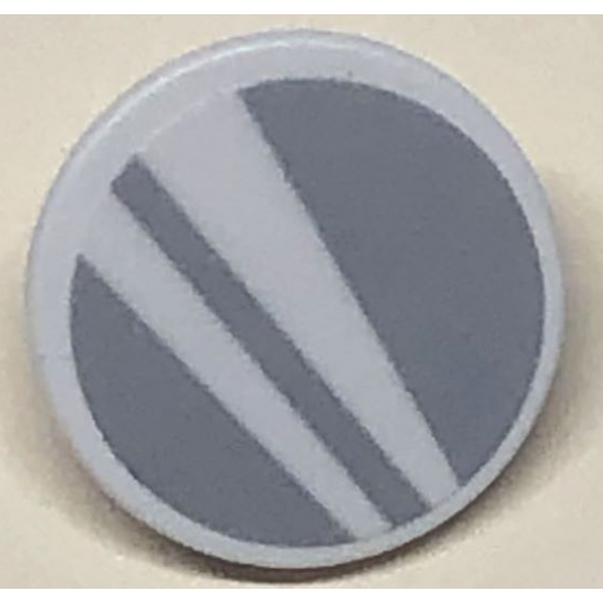 Road Sign 2 x 2 Round with Clip with Silver Mirror and White Stripes Pattern (Sticker) - Set 41684
