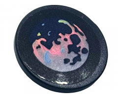 Road Sign 2 x 2 Round with Clip with Iridescent Mirrored Planet Pattern (Sticker) - Set 41713