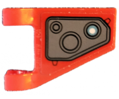 Flag 2 x 2 Trapezoid with Dark Bluish Gray Armor Plate with Circles and Black Outline Pattern Model Left Side (Sticker) - Set 76194