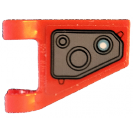 Flag 2 x 2 Trapezoid with Dark Bluish Gray Armor Plate with Circles and Black Outline Pattern Model Left Side (Sticker) - Set 76194