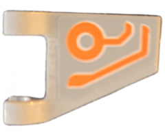 Flag 2 x 2 Trapezoid with Orange Circles and Bent Lines Circuitry Pattern Model Left Side (Sticker) - Set 76194