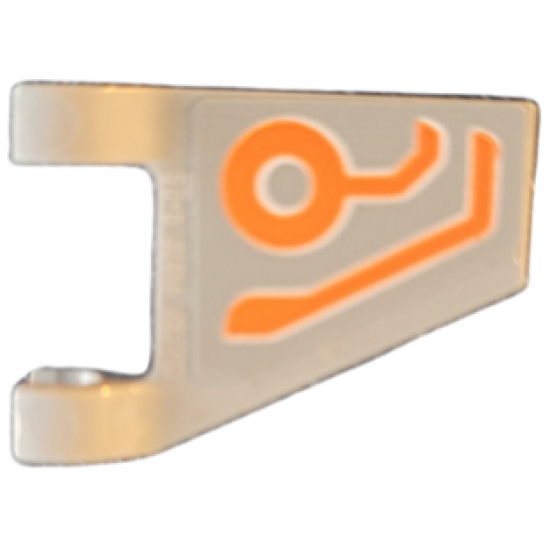 Flag 2 x 2 Trapezoid with Orange Circles and Bent Lines Circuitry Pattern Model Left Side (Sticker) - Set 76194