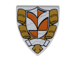 Minifigure, Shield Triangular  with Town Hall Pattern