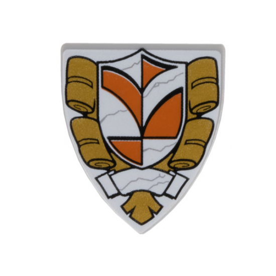 Minifigure, Shield Triangular  with Town Hall Pattern