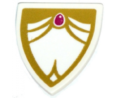 Minifigure, Shield Triangular with Magenta Jewel and Gold Border Pattern (Sticker) - Set 41176