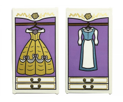 Glass for Window 1 x 4 x 6 Gold Roses, Drawers, Metallic Light Blue and Metallic Pink Dress Pattern on Both Sides (Stickers) - Set 43196