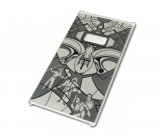 Glass for Window 1 x 4 x 6 with SW Mandalorian Vault with Window, Clone Helmets and Fighting Characters Pattern (Sticker) - Set 75310