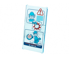 Glass for Window 1 x 4 x 6 with Medium Azure, Red and White Warning Screen, Green Goblin with Pizza Pattern