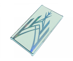 Glass for Window 1 x 4 x 6 with Metallic Light Blue Ice Crystals, Arch and Shards Pattern (Sticker) - Set 43197