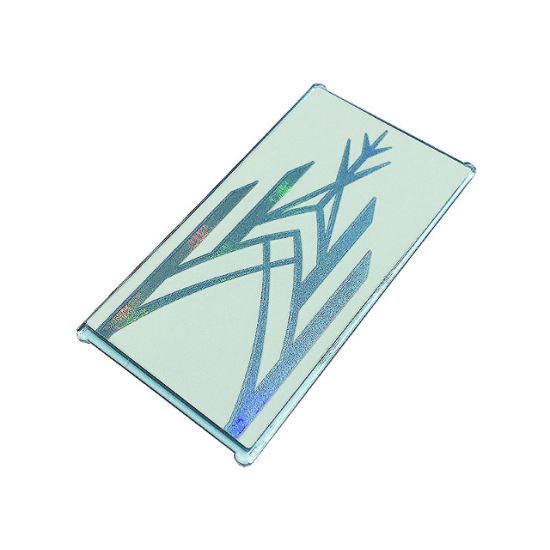 Glass for Window 1 x 4 x 6 with Metallic Light Blue Ice Crystals, Arch and Shards Pattern (Sticker) - Set 43197