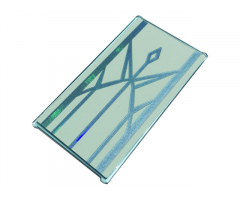 Glass for Window 1 x 4 x 6 with Metallic Light Blue Ice Crystals, Lines and Diamond Pattern (Sticker) - Set 43197