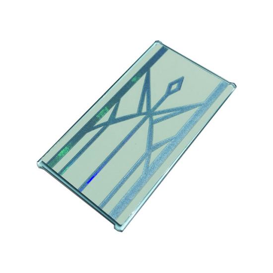 Glass for Window 1 x 4 x 6 with Metallic Light Blue Ice Crystals, Lines and Diamond Pattern (Sticker) - Set 43197
