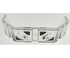 Glass for Train Front 2 x 6 x 2 with Dark Brown Cracks and Holes and Dark Bluish Gray Mud Pattern (Stickers) - Set 70424