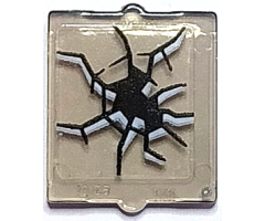 Glass for Window 1 x 2 x 2 Flat Front with Black and White Cracks Pattern 3 (Sticker) - Set 70425