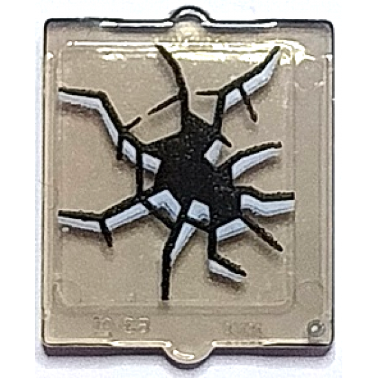 Glass for Window 1 x 2 x 2 Flat Front with Black and White Cracks Pattern 3 (Sticker) - Set 70425