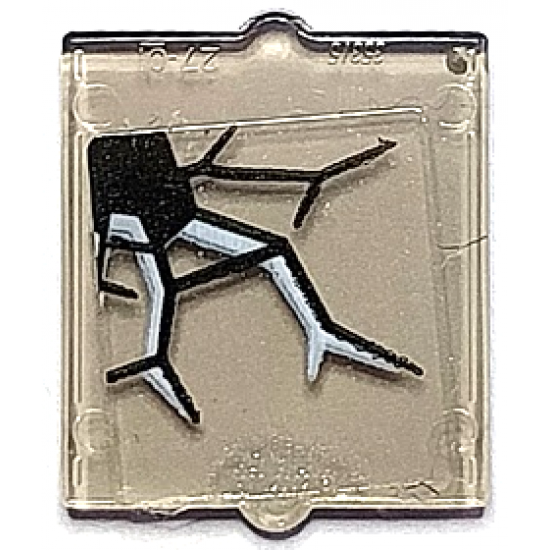 Glass for Window 1 x 2 x 2 Flat Front with Black and White Cracks Pattern 1 (Sticker) - Set 70425