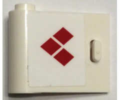 Door 1 x 3 x 2 Left - Open Between Top and Bottom Hinge with 3 Red Diamonds Pattern (Sticker) - Set 70921