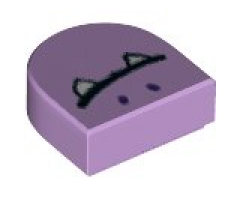 Tile, Round 1 x 1 Half Circle Extended with Closed Mouth with Fangs Pattern