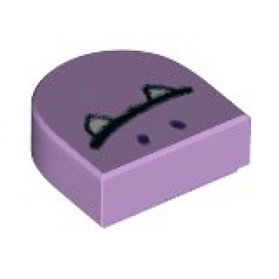 Tile, Round 1 x 1 Half Circle Extended with Closed Mouth with Fangs Pattern