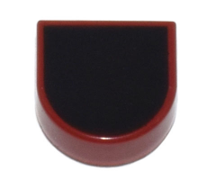 Tile, Round 1 x 1 Half Circle Extended with Black Surface Pattern