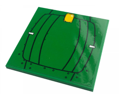 Tile 6 x 6 with Bottom Tubes with Black Lines and Circles and Yellow Device Cover Pattern (Sticker) - Set 42136