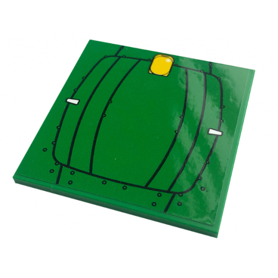 Tile 6 x 6 with Bottom Tubes with Black Lines and Circles and Yellow Device Cover Pattern (Sticker) - Set 42136