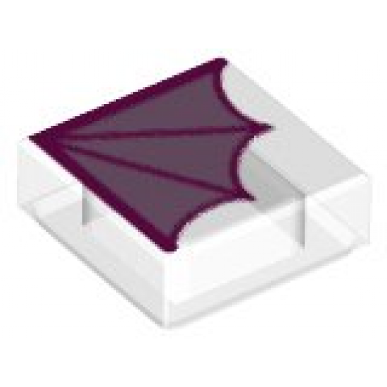 Tile 1 x 1 with Magenta Dragon Wing Pattern