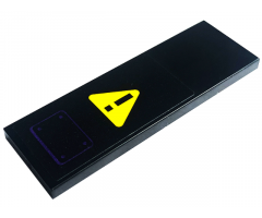 Tile 2 x 6 with Dark Purple Dots and Rectangle and Black Exclamation Mark on Yellow Warning Sign Triangle Pattern (Sticker) - Set 60339