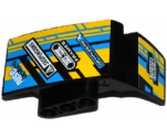 Technic, Panel Car Mudguard Left with Sponsor Logos on Blue, Yellow and Black Background Pattern (Stickers) - Set 42034