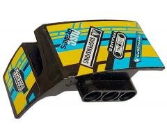 Technic, Panel Car Mudguard Right with Sponsor Logos on Blue, Yellow and Black Background Pattern (Stickers) - Set 42034