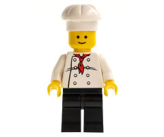 Chef - White Torso with 8 Buttons, Black Legs, Standard Grin