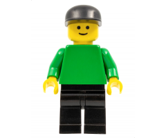 Plain Green Torso with Green Arms, Black Legs, Black Cap